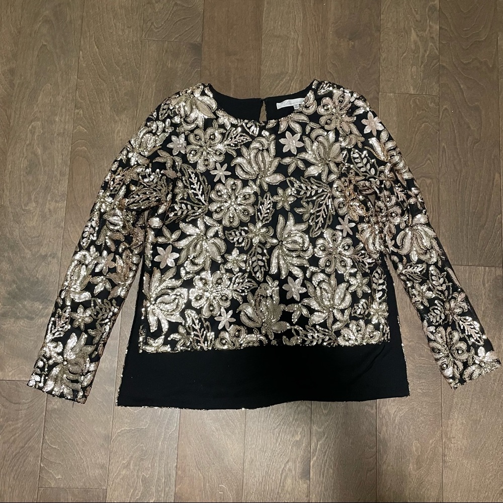 Lovers + Friends Long Sleeve Sequins Blouse